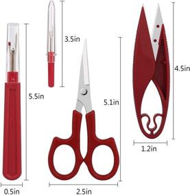 img 3 attached to Sewing Seam Ripper Tool Set with 2 Large + 2 Small 🧵 Seam Rippers, 1 Pack of Thread Snips, and 1 Pack of 5” Scissors