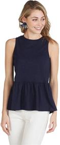 img 3 attached to 👗 Navy Mud Pie Lennon Peplum Tank: A Chic and Stylish Addition to Your Wardrobe