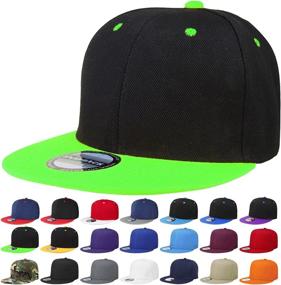 img 4 attached to 🧢 Solid Color Adjustable Size Classic Snapback Hat Cap with Hip Hop Style and Flat Bill