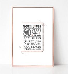 img 3 attached to 🎉 Katie Doodle Rose Gold 80th Birthday Decorations for Women - charming Guest Book Alternative or Card - Amazing 80th Birthday Gifts for Women - 11x17 inch 80 Years Loved Sign Poster [Unframed] in gorgeous Rose Gold