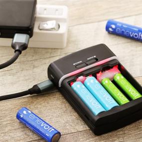 img 1 attached to ⚡️ Enevolt 2in1 Gosy Black USB Battery Charger: Charge AA AAA Rechargeable Batteries & Power Bank