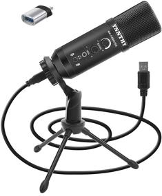 img 4 attached to 🎙️ Ynnthy USB Microphone with Control Knob, Mute Button, and Headphone Jack: Ideal for Gaming, Streaming, Podcasts, Chatting, and YouTube on Mac & Windows