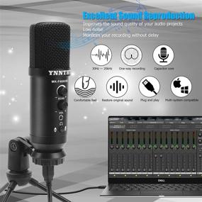 img 3 attached to 🎙️ Ynnthy USB Microphone with Control Knob, Mute Button, and Headphone Jack: Ideal for Gaming, Streaming, Podcasts, Chatting, and YouTube on Mac & Windows