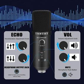 img 2 attached to 🎙️ Ynnthy USB Microphone with Control Knob, Mute Button, and Headphone Jack: Ideal for Gaming, Streaming, Podcasts, Chatting, and YouTube on Mac & Windows