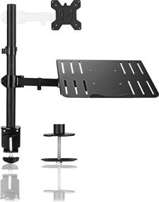 img 4 attached to 💻 Suptek Full Motion Laptop Riser Desk Mount Stand - Grommet Option, Height Adjustable (400mm), Fits up to 17 inch Notebooks - VESA 100, Supports up to 22lbs (MD6421TP004)