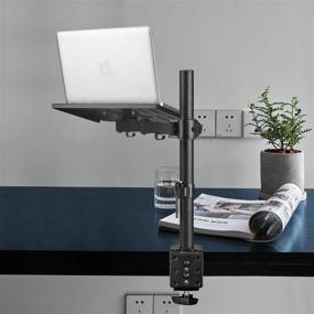 img 1 attached to 💻 Suptek Full Motion Laptop Riser Desk Mount Stand - Grommet Option, Height Adjustable (400mm), Fits up to 17 inch Notebooks - VESA 100, Supports up to 22lbs (MD6421TP004)