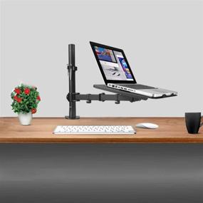 img 2 attached to 💻 Suptek Full Motion Laptop Riser Desk Mount Stand - Grommet Option, Height Adjustable (400mm), Fits up to 17 inch Notebooks - VESA 100, Supports up to 22lbs (MD6421TP004)