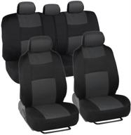 🚗 bdk polypro car seat covers full set - charcoal on black, universal fit, front and rear split bench protection, easy installation - ideal for cars, trucks, vans, and suvs logo