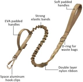 img 3 attached to 🐾 EXCELLENT ELITE SPANKER Tactical Dog Leash with Space Aluminum Hook Clips and Bungee Cord for Maximum Control and Safety
