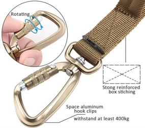 img 1 attached to 🐾 EXCELLENT ELITE SPANKER Tactical Dog Leash with Space Aluminum Hook Clips and Bungee Cord for Maximum Control and Safety