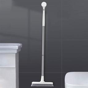 img 2 attached to 🧽 White Long Handle Bathroom Floor Scrub Brush for Cleaning Hard-to-Reach Areas in the Shower, Bathtub, and Kitchen - Affogato Tile Grout Scrubber