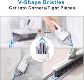 img 3 attached to 🧽 White Long Handle Bathroom Floor Scrub Brush for Cleaning Hard-to-Reach Areas in the Shower, Bathtub, and Kitchen - Affogato Tile Grout Scrubber