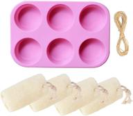 enhance body care with exfoliating loofah and soap mold kit: natural sponges + silicone tray for skin cleansing and mold making logo