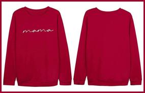 img 2 attached to Women's Crewneck Sweatshirt with 'Mama' Letter Print, Long Sleeve, Loose Fit Fashion Pullover Top