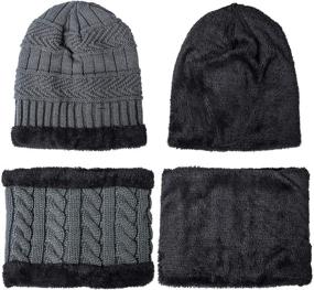 img 2 attached to Stay Cozy and Stylish: Winter Beanie Hats Scarf Set for Men and Women