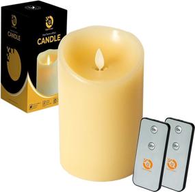 img 4 attached to 🕯️ UPTIMAZ Premium Flameless Candles Flickering - Vanilla Scented Real Wax 3.5x5 inches Pillar Candle - Realistic Battery Operated Candles with Remote Controls and Timer - Moving Wick LED Candle