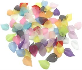 img 4 attached to 🌸 Colorful EXCEART 560 pcs Acrylic Flower Shape Charms Jewelry Beads with Frosted Petals and Plastic Leaf - Perfect for DIY Jewelry Making