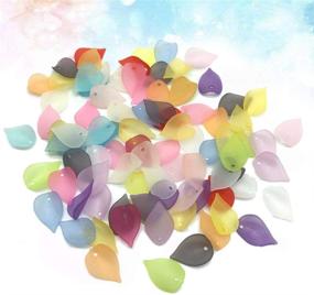 img 2 attached to 🌸 Colorful EXCEART 560 pcs Acrylic Flower Shape Charms Jewelry Beads with Frosted Petals and Plastic Leaf - Perfect for DIY Jewelry Making