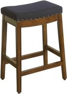 🪑 24-inch blue tweed homepop blake backless barstool with nailhead trim for counter height logo