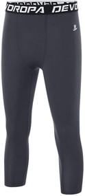 img 4 attached to DEVOROPA Boys Leggings: Quick Dry Youth Compression Pants for Sports - Basketball Base Layer