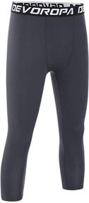 img 2 attached to DEVOROPA Boys Leggings: Quick Dry Youth Compression Pants for Sports - Basketball Base Layer