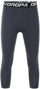 img 3 attached to DEVOROPA Boys Leggings: Quick Dry Youth Compression Pants for Sports - Basketball Base Layer