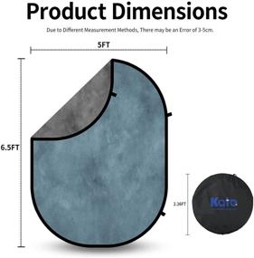 img 3 attached to Кейт Складной Фон: Премиум Складной серо-морской фон для фотографии, видео и трансляций - 5x6.5 фута.