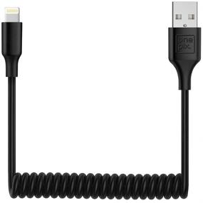 img 4 attached to 🔌 ONE PIX Coiled iPhone Charger Cable for Car (3 ft), MFi Certified Lightning Cable Compatible with iPhone 13Pro Max/13Pro/13/12Pro Max/12Pro/12/11/XS/XS Max/XR/X/8/8 Plus/iPad/iPod (Black-1PC)