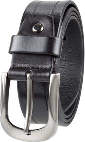 img 4 attached to Gelante Mens Leather Belt 38003 Black L