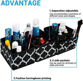 img 2 attached to 📦 Efficient Small Storage Basket Set: Organize Bathroom Essentials, Makeup, and Clothes with Black Bins (Set of 3)
