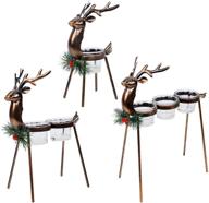 🦌 forup 3 pack metal reindeer tea light candle holders - elegant christmas table decorations for home logo
