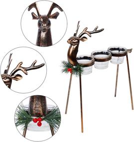 img 2 attached to 🦌 FORUP 3 Pack Metal Reindeer Tea Light Candle Holders - Elegant Christmas Table Decorations for Home