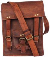 9x11 inch leather vintage cross body messenger bag - perfect gift for men and women, ideal for business, work, ipad, books logo