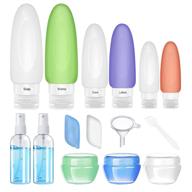 🧳 convenient and leak-proof 16 pcs silicone travel bottles set for toiletries – tsa approved squeezable travel accessories with tags, ideal for shampoo and conditioner logo