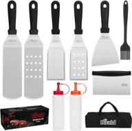 🍳 birald griddle accessories kit gifts for men dad, 10pcs flat top grill accessories set for camp chef, griddle spatula for outdoor hibachi grill set grill tools, stainless steel bbq cooking set for yard: enhance your cooking experience! logo