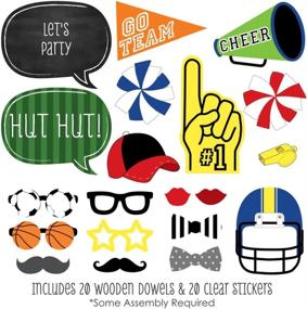 img 3 attached to Fun and Festive Sports Party Photo Booth Props Kit - 20 Count by Big Dot of Happiness