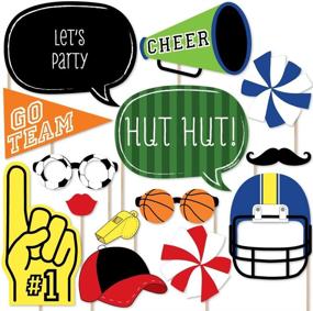 img 4 attached to Fun and Festive Sports Party Photo Booth Props Kit - 20 Count by Big Dot of Happiness