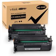 🖨️ v4ink compatible 58a toner cartridge no-chip replacement 2pk for hp 58a 58x cf258a toner - perfect for hp pro m404dn m404dw m404n mfp m428fdw m428fdn m428dw m430f m406dn m304 m404 m428 printer (oem chip required) logo