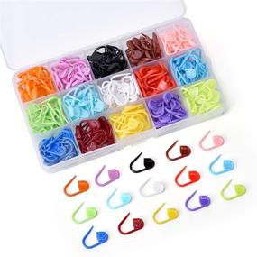 img 4 attached to 🧵 300 Colorful Plastic Locking Stitch Markers by ESHATO - Perfect Needle Clip Counter for Knitting, Weaving, Sewing, and Handicrafts
