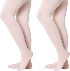 img 4 attached to LASETA Girl's Dance Tights: Microfiber Convertible Transition Ballet Tights - Vibrant Colors - 40D - 2 Pairs
