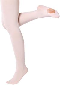 img 1 attached to LASETA Girl's Dance Tights: Microfiber Convertible Transition Ballet Tights - Vibrant Colors - 40D - 2 Pairs