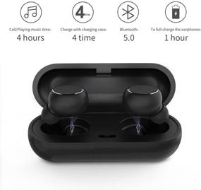 img 3 attached to 🎧 Беспроводные Bluetooth наушники с встроенным микрофоном и 16-часовым временем проигрывания - совместимы с iOS и Android, стереозвук и технология шумоизоляции - идеальные беспроводные наушники.