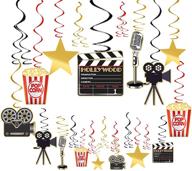 🎬 hollywood movie night hanging swirls – 30pcs movie theme party decorations supplies logo