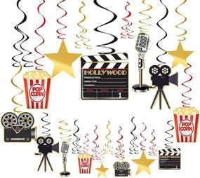 img 4 attached to 🎬 Hollywood Movie Night Hanging Swirls – 30pcs Movie Theme Party Decorations Supplies