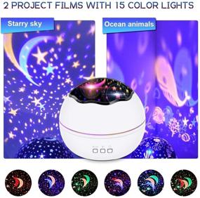 img 3 attached to 🌌 Enhance Your Space with the LED Night Light and Star Projector: Ideal for Bedroom, Living Room, and Party Ambiance with 8 Lighting Modes, Adjustable Brightness, 360° Rotation