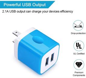 img 3 attached to 🔌 5-Pack of Dual Port Wall Charger Cubes with 2.1A Fast Charging, Compatible with iPhone 12/11 Pro Max/8/X/7/6s Plus, Samsung Galaxy S21 S20 S10 S10e S9 S8 Plus/S7 S6 Note 20/10+/9, LG - Charger Block, Charging Plug