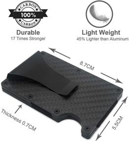 img 2 attached to 💼 FOCUS REVISION Minimalist Carbon Fiber Wallet with RFID Blocking and Money Clip - Slim, Travel-Friendly Card Holder for Men and Women - Perfect Gift (Black)