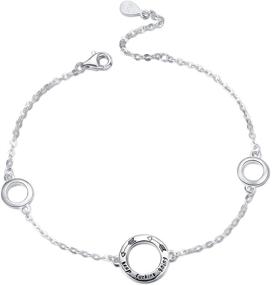 img 4 attached to 💪 Sterling Silver Engraved Inspirational Bracelet: Keep Going Engraving, Thin Chain, Handmade Personalized Jewelry for Women, Girls, Friends