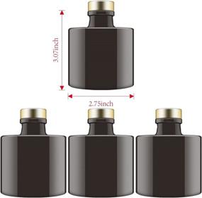 img 3 attached to 🍃 Feel Fragrance Black Glass Diffuser Bottles with Gold Caps - Set of 4, 2.95 inches High, 100ml 3.4ounce. Ideal for DIY Reed Diffuser Replacement Sets and Fragrance Accessories.