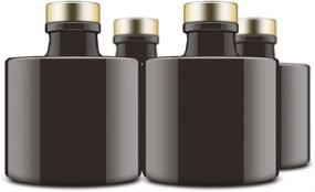 img 4 attached to 🍃 Feel Fragrance Black Glass Diffuser Bottles with Gold Caps - Set of 4, 2.95 inches High, 100ml 3.4ounce. Ideal for DIY Reed Diffuser Replacement Sets and Fragrance Accessories.